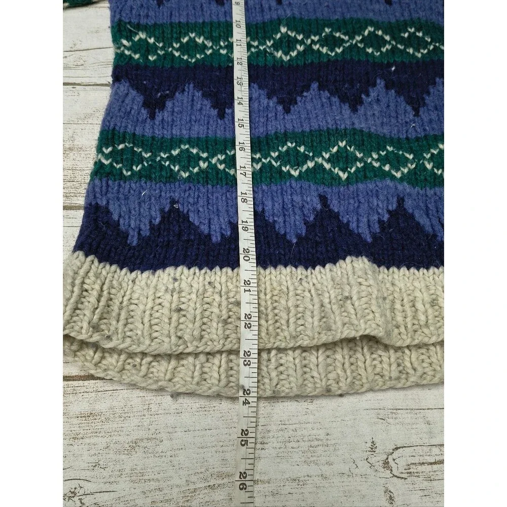 100% Wool Heavyweight Collared Swaleater 90s Geometric Colors